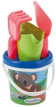 Set găleată 15 cm Koala Ecoiffier cu impriemu IML și stropitoare 5 piese de la 18 luni