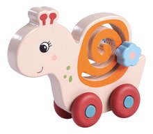 Drevené autíčko slimák Snail with Movement Eichhorn s pohyblivým kvetom dĺžka 13 cm od 12 mes