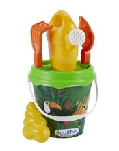 Kbelík set do písku 17 cm Jungle Écoiffier s konvičkou 6dílné od 18 měsíců