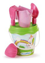 Vödör szett homokozóba Unicorn Écoiffier magassága 17 cm locsolókannával 6 részes 18 hó-tól