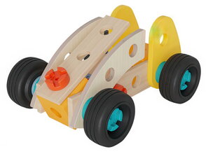 Drevená stavebnica autíčko Construct Mini Racer Eichhorn 1 model 28 dielov od 3 rokov EH7004