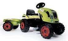 Detský traktor na šliapanie Claas Farmer XL Žaba Smoby s prívesom zelený