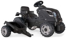 Tractor cu pedale și remorcă Farmer XL Black Tractor+Trailer Smoby negru cu scaun reglabil si cu sunete 142 cm