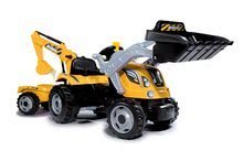Traktor markolóval és homlokrakodóval Builder Max Smoby utánfutóval, pedálos 182 cm hosszú 182*44*66 cm 3 évtől SM710301
