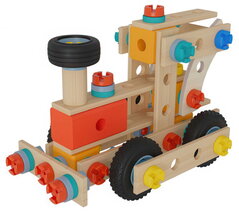 Drevená stavebnica rušeň Construct Steam Engine Eichhorn 1 model 93 dielov od 4 rokov EH7201