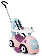 Babytaxiu extensibil Maestro Ride-On Pink 3in1 Smoby cu 3 sunete și bara de ghidare cu bară de protecție în jurul brâului - ochi magici de la 6 luni