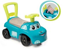 Babytaxiu şi premergător Auto Blue Ride on Smoby cu spaţiu pentru depozitare şi spătar albastru de l