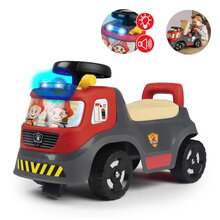 Odrážadlo požiarne so zvukom a svetlom Fire Truck Ride On Smoby s otáčateľným volantom a úložným priestorom pod sedadlom od 12 mes