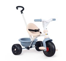 Tricicleta Be Fun Tricycle Blue Smoby cu tija de ghidare de 95 cm de la 15 luni