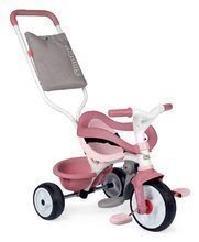 Tricicletă cu spătar Be Move Comfort Tricycle Pink Smoby cu roți EVA și mâner parental cu geantă roz de la 10 luni