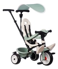 Tricikli és babakocsi egyben magas háttámasszal Baby Balade Tricycle Life Smoby napellenzővel fékkel és halk EVA kerekekkel zöld 10 hó-tól