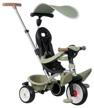 Tříkolka a kočárek 2v1 s vysokou opěrkou Baby Balade Tricycle Green Smoby s brzdou sluneční clonou a tichými EVA koly od 10 měsíců