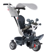 Trojkolka a kočík v jednom s brzdou Baby Driver Grey Tricycle Smoby s intuitívnym ovládaním a tichými EVA kolesami šedá od 10 mes
