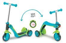 Trojkolesová kolobežka & odrážadlo 2v1 Smoby s výškovo nastaviteľnou rúčkou modrá od 18 mes