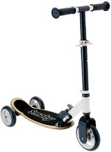 Trotinetă din lemn cu trei roți Wooden 3W Foldable Scooter Black Smoby pliabilă și reglabilă în înălțime