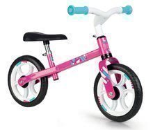 Bicicletă educativă First Bike Pink Smoby cu structură metalică şi scaun reglabil de la 24 luni