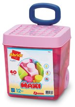 Stavebnica v dóze na kolieskach Maxi Pink Abrick Écoiffier veľké ružové kocky 40 kusov od 12 mes ECO7828