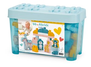 Építőjáték állatkákkal BB Abrick Écoiffier 55 kocka kék dobozban 12 hó-tól ECO7981