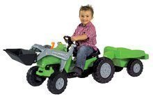 Traktor na šliapanie Jimmy BIG s nakladačom a vlečkou zelený