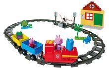 Stavebnica Peppa Pig Train Fun PlayBIG BLOXX železnica s vlakom a domčekom s 2 figúrkami od 18 mes BIG57154