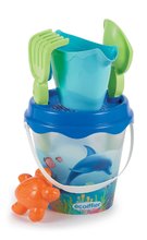 Vödör homokozóba Delfin Écoiffier 17 cm, locsolókannával, 6-darabos szett 18 hó-tól