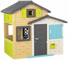 Domeček Přátel v elegantních barvách Friends House Evo Playhouse Smoby rozšiřitelný 2 dveře s klíčem 6 oken s UV filtrem 162 cm výška