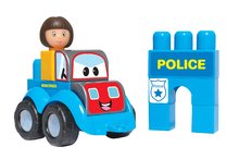 Joc de construit mașină de pompieri Dohány și cuburi cu 3 figurine de la 12 luni