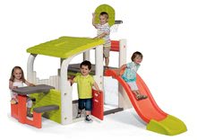 Centru de joacă Multisport Fun Center Smoby cu tobogan de 150 cm, coș de baschet, fotbal şi masă de 