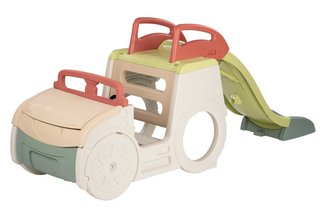 Preliezačka Auto s pieskoviskom v kufri Adventure Car Life Smoby s klaksónom a 150 cm šmykľavka s vodnou hrou s UV filtrom od 18 mes - model 2025 SM84