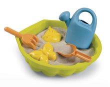 Nisipar scoică cu forme Mini Sand Pit Smoby stropitoare și lopățică cu greblă 35 cm pentru locuri mici dela 18 luni