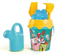 Vedro set s krhlou Sponge Bob Garnished Bucket Smoby 6 dielov s lopatkou hrabličkami a formičkou 18 cm výška od 18 mes SM862152