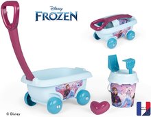 Cărucior de tras Frozen Garnished Beach Cart Smoby cu set de găleată de la 18 luni