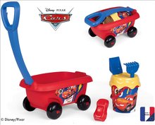 Vozík na ťahanie Cars Garnished Beach Cart Smoby s vedro setom od 18 mes SM867017
