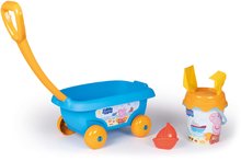 Cărucior de tras Peppa Pig Garnished Beach Cart Smoby cu set de găleată de la 18 luni