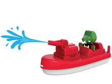 Bărcuţă cu tun de apă Fireboat AquaPlay cu jet de apă de 10 metri şi cu căpitanul Nils (compatibil cu Duplo)