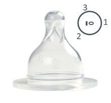 Cumlík na fľaše so širokým hrdlom Beaba Variable flow silikónový od 6-12 mesiacov 2 kusy