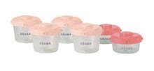 Set 6 recipiente pentru stocarea hranei Beaba Clip 1st age 2x60ml și 4x120ml roz