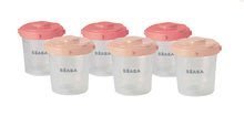 Set 6 recipiente pentru stocarea hranei Beaba Clip 2nd age 6x200ml roz