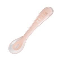 Kiskanál 2nd age Training Spoon Pink Beaba 13 cm puha szilikonból önálló étkezéshez rózsaszín