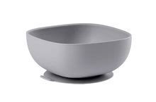 Miska pre bábätká Silicone Suction Bowl Beaba zo silikónu šedá