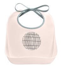 Podbradník pre deti Beaba Pink Grid Training bib 1st age ružový od 4 mesiacov BE913458