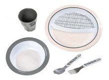 Set de masă pentru copii Beaba Pink Grid Gift Meal set în cutie cadou roz de la 4 luni