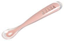 Lžička pro děti Beaba Ergonomic 1st age Old Pink ze silikonu růžová od 4 měs