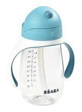 Sticlă bebeluși Sippy Beaba Learning Cup 2în1 Windy Blue 300 ml cu pai albastră de la 8 luni