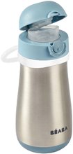 Sticlă cu pereți dubli Stainless Steel Bottle Beaba Windy Blue 350 ml albastră din oțel inoxidabil de la 18 luni