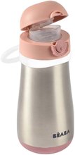 Ivó palack bidon duplafalú Stainless Steel Bottle Beaba Old Pink 350ml rózsaszín rozsdamentes acélból 18 hó-tól BE913522