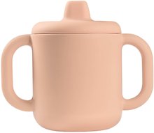 Hrnek pro miminka Silicone Learning Cup Pink Beaba s víkem na učení se pít od 8 měs růžový
