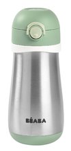 Sticlă Bidon cu pereți dubli Stainless Steel Bottle Beaba Sage Green 350 ml din oțel inoxidabil verde de la 8 luni BE913539