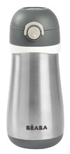 Sticlă Bidon cu pereți dubli Stainless Steel Bottle Beaba Mineral Grey 350 ml din oțel inoxidabil gri de la 18 luni BE913540