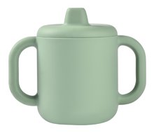 Hrnček pre bábätká Silicone Learning Cup Beaba Sage Green s vrchnákom na učenie sa piť zelený od 8 mes
